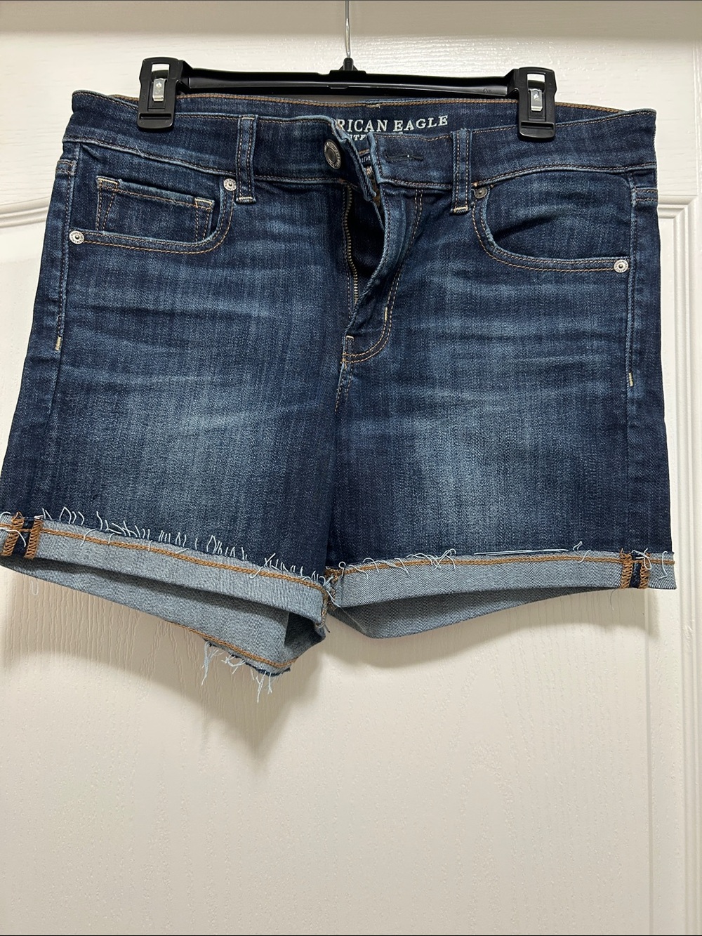 American Eagle Navy Blue Stretch Denim Shorts